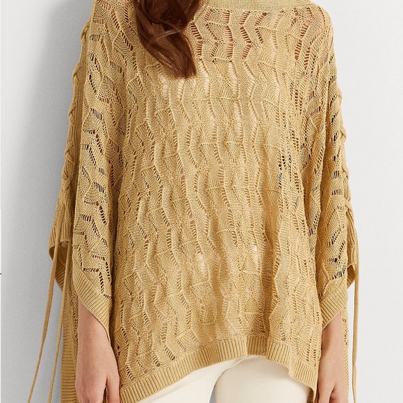 Lauren Ralph Lauren Linen Blend Poncho - Picture 2 of 16